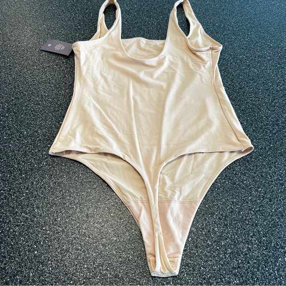 NWT Auden Women's 4- Way Stretch Tank Bodysuit- Beige L - Picture 9 of 13
